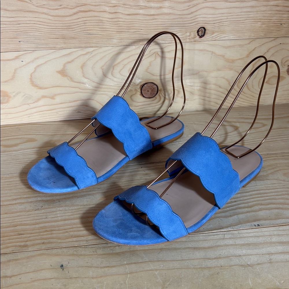 Stuart Weitzman Santorini blue slip on sandals‎ size 8.5 - Picture 2 of 9